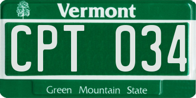 VT license plate CPT034