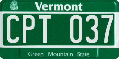 VT license plate CPT037