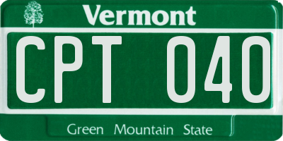VT license plate CPT040