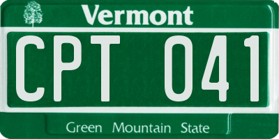 VT license plate CPT041