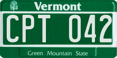 VT license plate CPT042