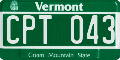 VT license plate CPT043
