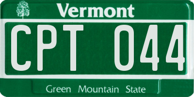 VT license plate CPT044