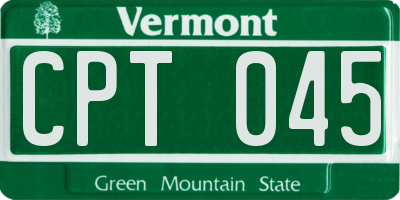 VT license plate CPT045