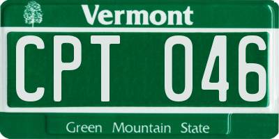 VT license plate CPT046