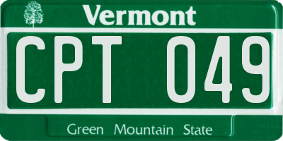 VT license plate CPT049