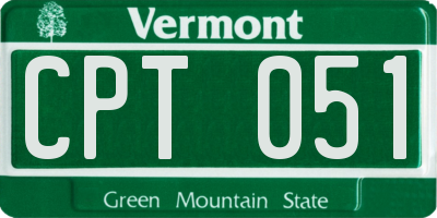 VT license plate CPT051