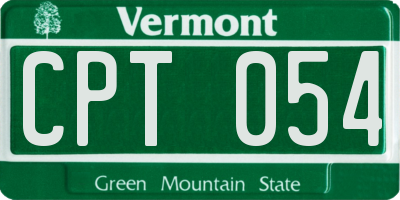 VT license plate CPT054