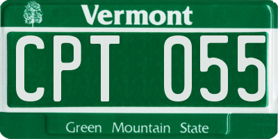 VT license plate CPT055