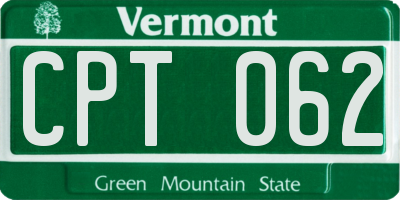 VT license plate CPT062