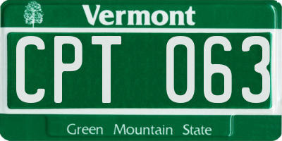 VT license plate CPT063