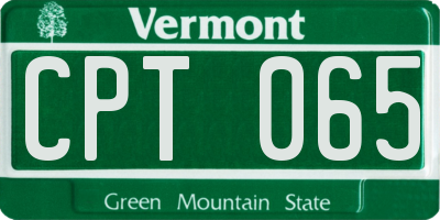 VT license plate CPT065