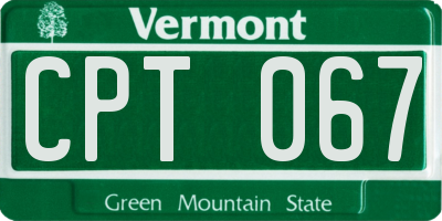 VT license plate CPT067