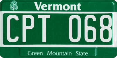 VT license plate CPT068
