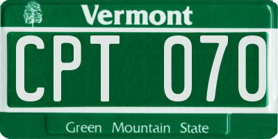 VT license plate CPT070
