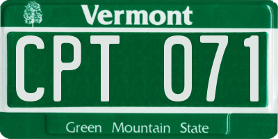 VT license plate CPT071