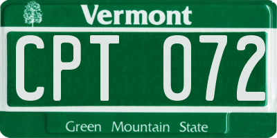 VT license plate CPT072
