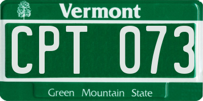 VT license plate CPT073