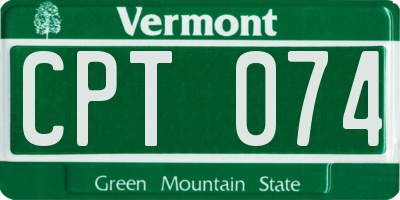 VT license plate CPT074