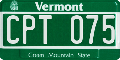 VT license plate CPT075