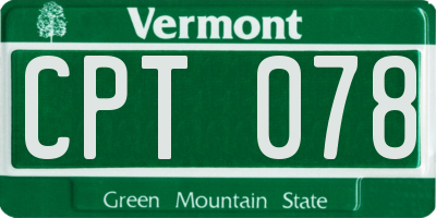 VT license plate CPT078