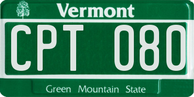 VT license plate CPT080