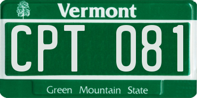 VT license plate CPT081
