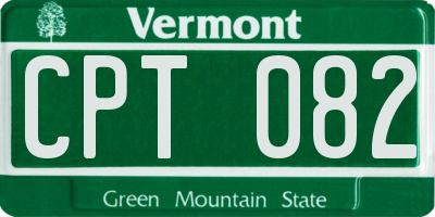 VT license plate CPT082