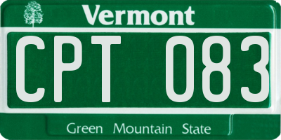 VT license plate CPT083