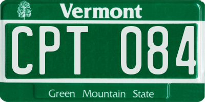 VT license plate CPT084