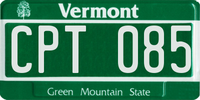 VT license plate CPT085