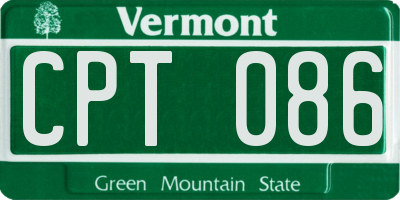 VT license plate CPT086