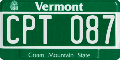 VT license plate CPT087