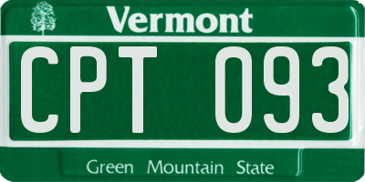 VT license plate CPT093