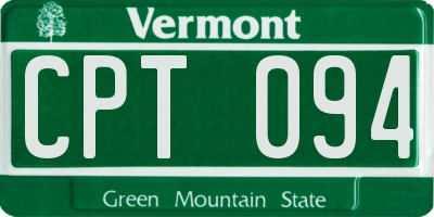 VT license plate CPT094