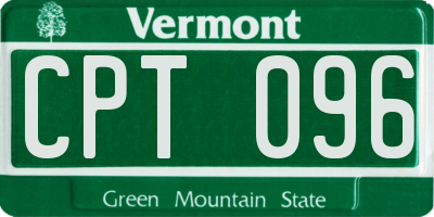 VT license plate CPT096