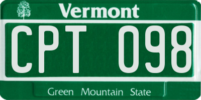 VT license plate CPT098