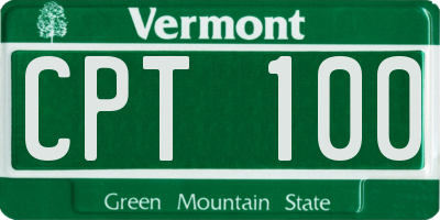 VT license plate CPT100