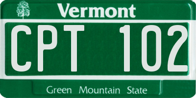 VT license plate CPT102