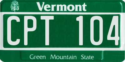 VT license plate CPT104