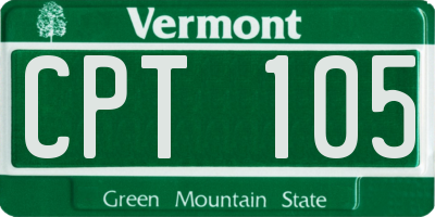 VT license plate CPT105