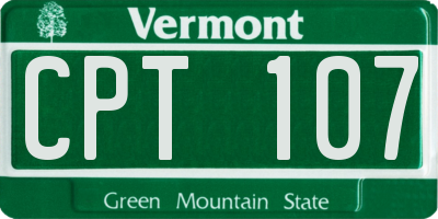 VT license plate CPT107