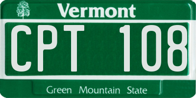 VT license plate CPT108
