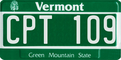 VT license plate CPT109