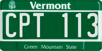 VT license plate CPT113