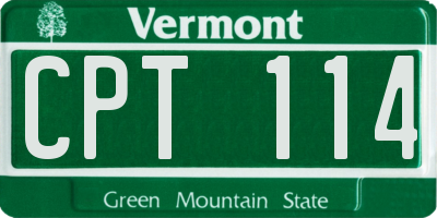 VT license plate CPT114