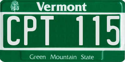 VT license plate CPT115