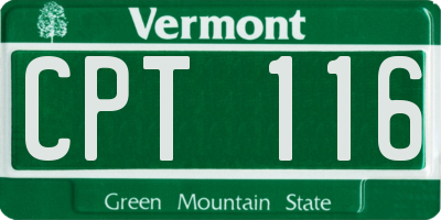 VT license plate CPT116