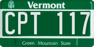 VT license plate CPT117
