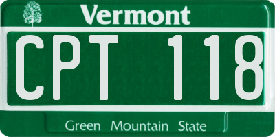 VT license plate CPT118
